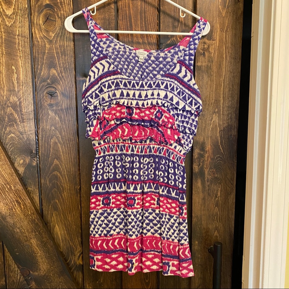 Casual boho print mini dress, size small